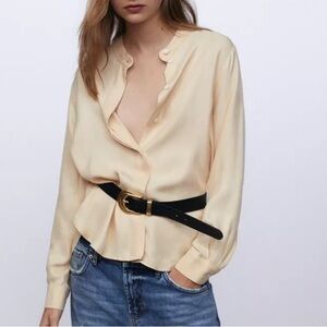 Zara satin buttery button down shirt 9479/255/733